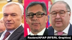 Viktor Rašnikov (lijevo), Pjotr Aven (u sredini) i Ališer Usmanov, ruski oligarsi koje Mađarska želi da skine sa liste sankcija EU