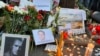 Belgrade, Serbia--Citizens pay their respects to Russian opposition leader Aleksei Navalny, February 16 2024