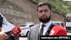 Armenia - Deputy Foreign Minister Vahan Kostanian speaks to journalists in Syunik, July 28, 2023.