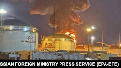 Пожежа на нафтобазі у селищі Волна, Краснодарський край, Росія, 3 травня 2023 року. Фото ілюстративне