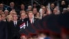 Predsednik Republike Srpske Milorad Dodik (u sredini) tokom defilea povodom neustavnog praznika Dan RS. Pored Dodika stoji Vladimir Orlić, predsedavajući odlazećeg saziva Narodne skupštine Srbije, Banjaluka, 9. januar 2024.
