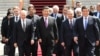 Președintele chinez Xi Jinping (centru) și alți lideri ai statelor membre și observatori ai Organizației de Cooperare de la Shanghai, precum și reprezentanți ai organismelor regionale și internaționale, la Bișkek, iunie 2019.