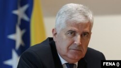 Драган Човиќ, претседател на Хрватската демократска заедница на Босна и Херцеговина, во Сараево, 28 октомври 2021 година.