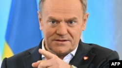 Prim ministrul polonez, Donald Tusk, vorbind la Varșovia, pe 15 ianuarie