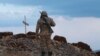 Armenia - A soldier at an Armenian army post on the border with Azerbaijan, November 21, 2021.