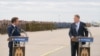 Președintele francez Emmanuel Macron și cel român, Klaus Ioahnnis, au ținut o conferință de presă comună la baza militară de la Mihail Kogălniceanu.