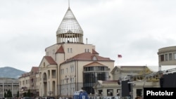 Nagorno-Karabakh - The parliament building in Stepanakert, 2Sep2016.
