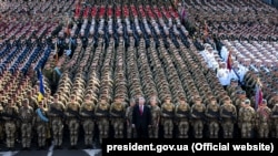 Українське військо на репетиції військового параду на честь Незалежності України. 22 серпня 2018 року