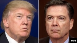 АКШ президенти Дональд Трамп жана ФБРдин мурдагы башчысы Жеймс Коми. 