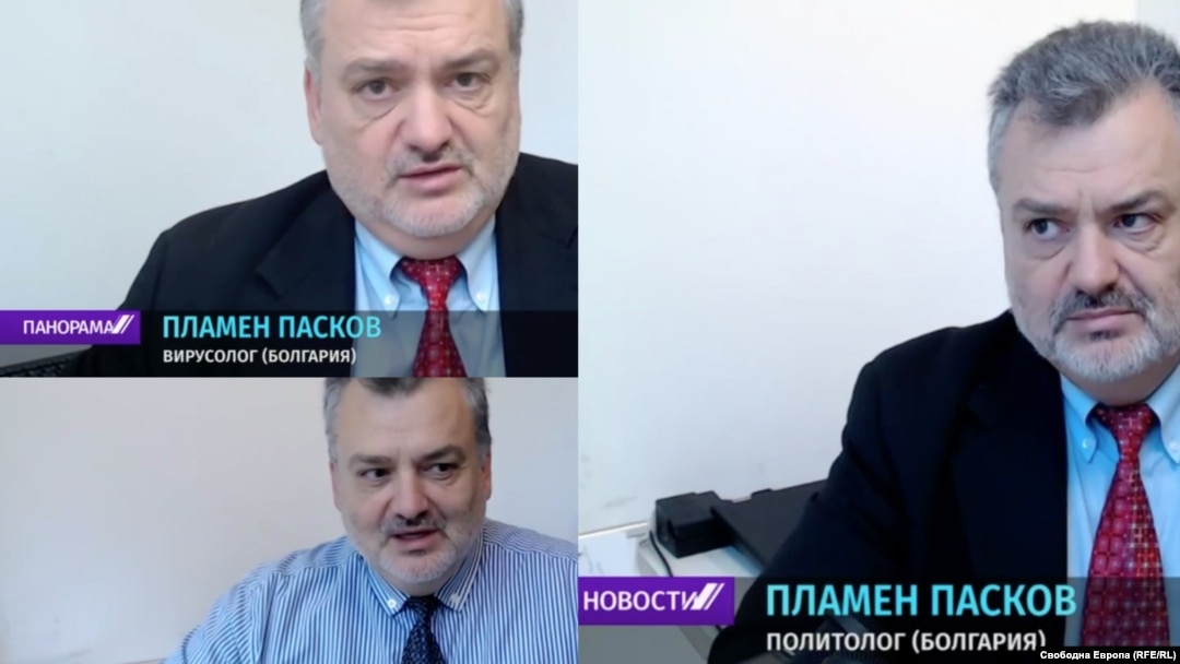 Пламен Пасков в някои от превъплащенията си пред "Беларус 1"