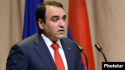 Armenia - Artur Baghdasarian, secretary of the National Security Council, addresses a congress of his Orinats Yerkir party, Yerevan, 22Dec2012.