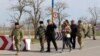 Глава штаба акции по блокаде Крыма Ленур Ислямов и представители формирования «Аскер» 