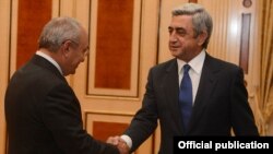 Armenia - President Serzh Sarkisian meets with Prosecutor General Aghvan Hovsepian, Yerevan,12Sep2013 