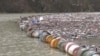 Bosnaia and Herzegovina, Visegrad, waste at the hydroelectric power plants Visegrad