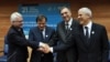 Prvi zajednički susret u Sarajevu na sesiji Igmanske inicijative - Ivo Josipović, Haris Silajdžić, Filip Vujanović i Boris Tadić, foto: Midhat Poturović