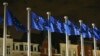 Belgium -- EU flags fly outside the European Commission headquarters in Brussels, October 30, 2014