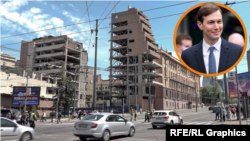The jagged brick buildings, damaged during the 1999 NATO bombing of Belgrade, remain standing, protected by historic designation until it was lifted last year. A project led by Jared Kushner (inset), US President Donald Trump's son-in-law, was announced to great fanfare in March 2024.