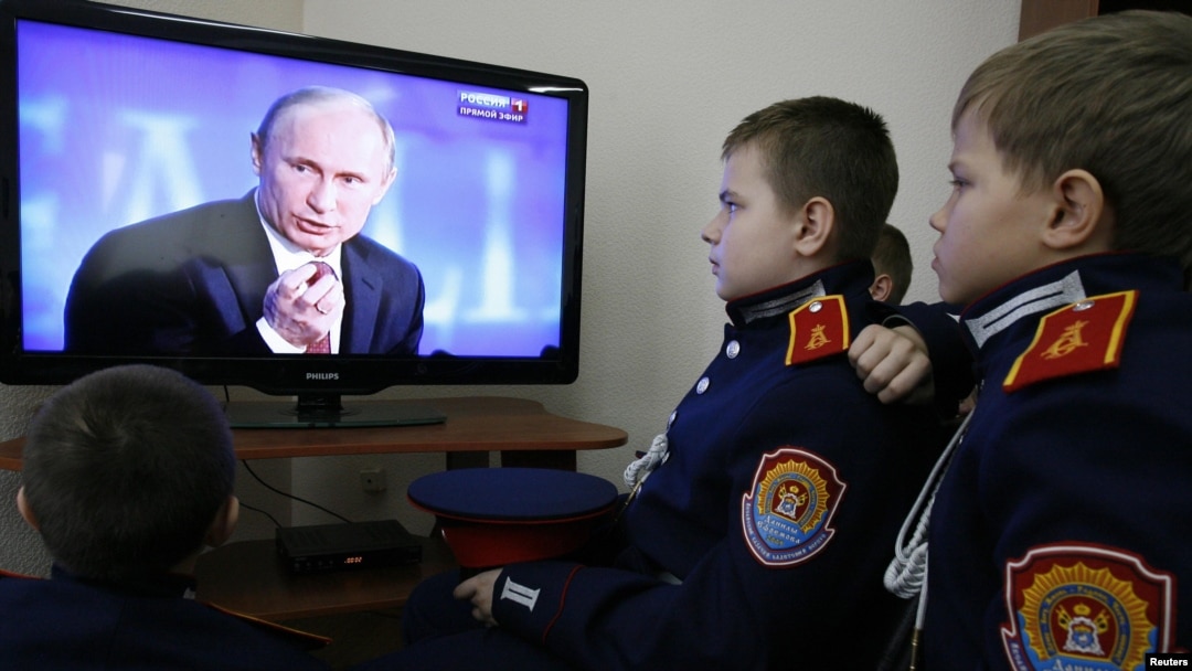Since he came to power, Russian President Vladimir Putin has tightened the government's grip on the media and used television to seek to consolidate control over the country. (file photo)