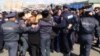 Armenia - Protesting traders at a clothes market in Yerevan clash with riot police, 26Feb2016