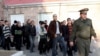 Armenia -- Newly drafted young men at an army recruitment center in Yerevan, 22Oct2010.