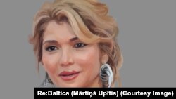 Портрет Гульнары Каримовой, старшей дочери ныне покойного президента Узбекистана Ислама Каримова.