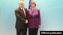 Belgium/EU/Armenia - Catherine Ashton, EU’s foreign and security policy chief, meets with Edward Nalbandian, Armenian Foreign Minister, in Brussels,08Oct,2013
