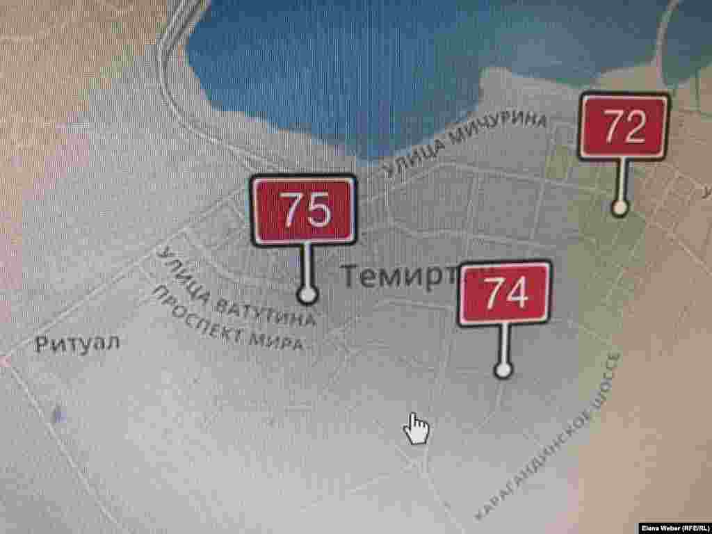 Ақпанның басында Теміртауда ауа ластығының орташа және жоғарғы деңгейі тіркелді. Мұндай деректі (суретте) «датчиктердің» онлайн-мониторингі көрсетіп тұр. Дүниежүзілік денсаулық сақтау ұйымының нормасы бойынша, қауіпті концентарциялардың РМ-2,5 жиілігі бойынша 30 микрограмм/куб метр болуы тиіс.