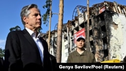 Anthony Blinken u posjeti ukrajinskom gradu Irpinu, 8. septembar 2022.