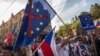 Демонстрация евроскептических и антиисламских радикальных групп в Праге, сентябрь 2015 года