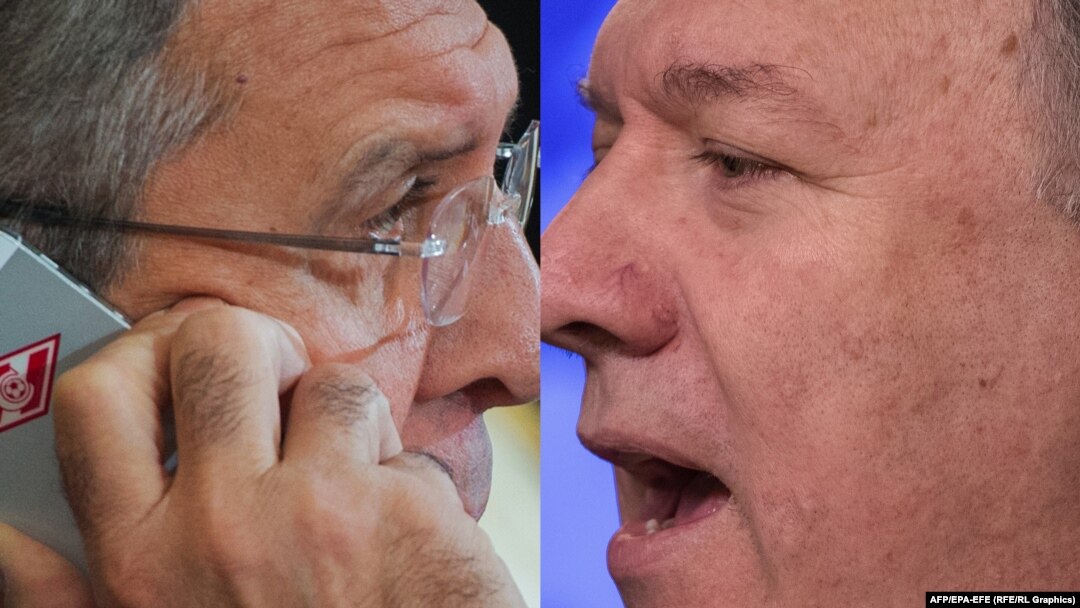 Russian Foreign Ministry said Sergei Lavrov (left) and U.S. Secretary of State Mike Pompeo (combination file photo)