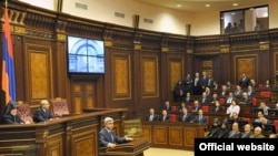 Ազգային ժողովի վերանորոգված դահլիճի բացման հանդիսավոր արարողությունը: 22-ը հոկտեմբերի, 2010 թ.: