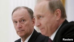 Patrušev i Putin, Moskva, svibnja 2015.