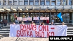 Protest podrške uhapšenim aktivistima u Novom Sadu, 4. april 2025.
