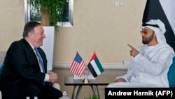Američki državni sekretar Mike Pompeo i šeik Mohammed bin Zayed Al Nahyan, Ujedinjeni Arapski Emirati, 2018.