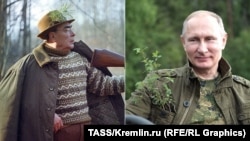 Генсек Комуністичної партії СРСР Леонід Брежнєв (ліворуч) і президент Росії Володимир Путін (комбіноване фото)