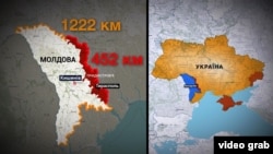 Молдованын жана анын аймагында өзүн-өзү республика деп жарыялаган Приднестровье картасы. Молдова менен Украинанын көрүнүшү.
