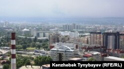 Алматы қаласының жоғарыдан көрінісі. (Көрнекі сурет).